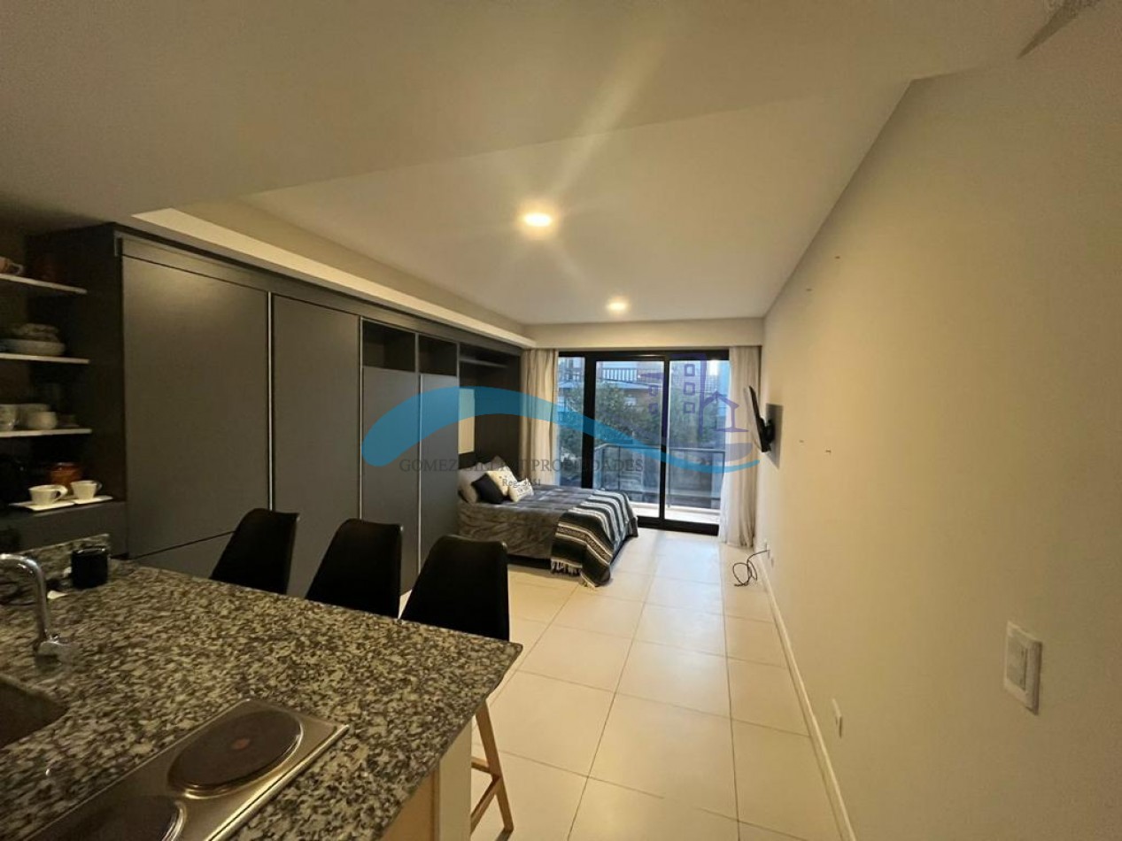 Depto 1 ambiente a estrenar con balcon saliente